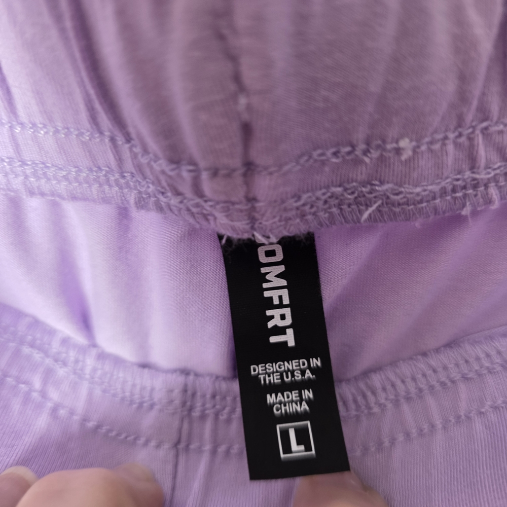 Comfrt Lavender Cloud Lounge Shorts Size Large Soft Drawstring Casual Cozy - Picture 6 of 6